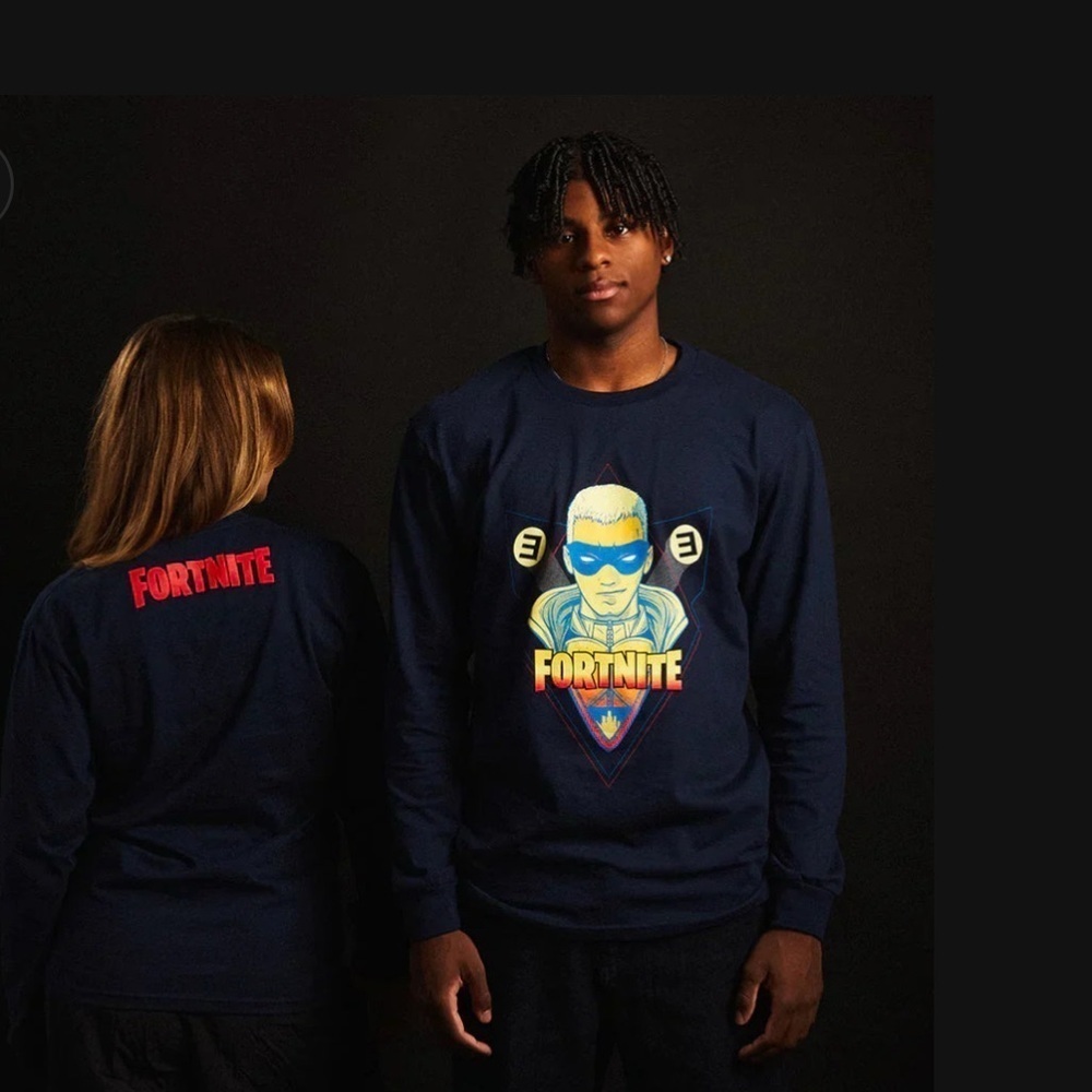 Eminem Limited Edition X Fortnite Longsleeve Navy Blue Shirt Size M - Picture 2 of 7